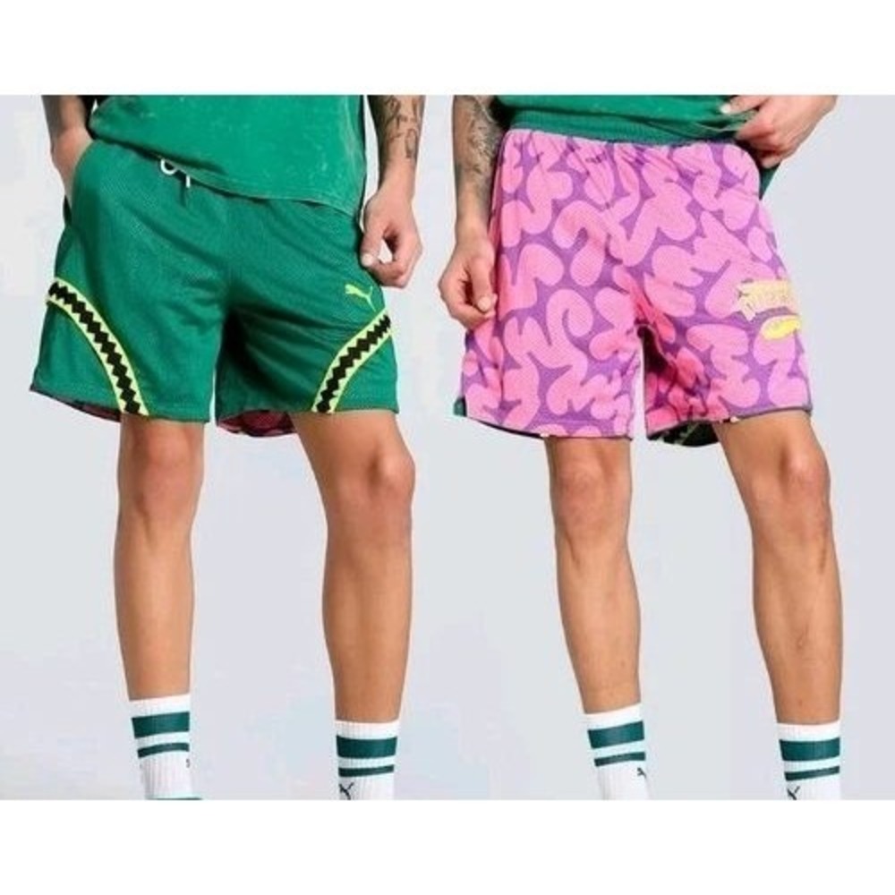 Puma Hoops x TMNT Shorts Mens Large Green Basketball Teenage Mutant Ninja NWT